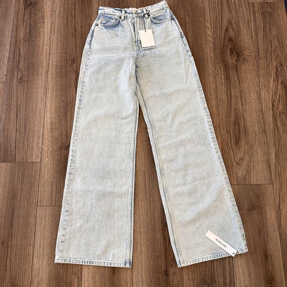 NWT Reformation - Cary High Rise Slouchy Wide Leg Jeans - Size 23